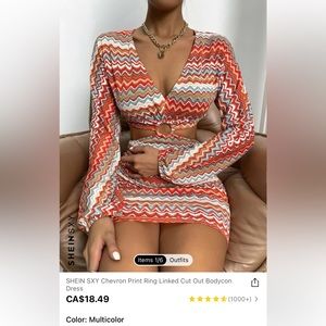 Chevron print, cut out dress